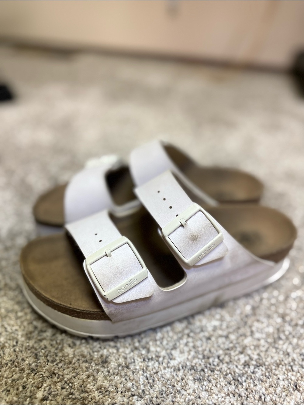 White platform Birkenstocks